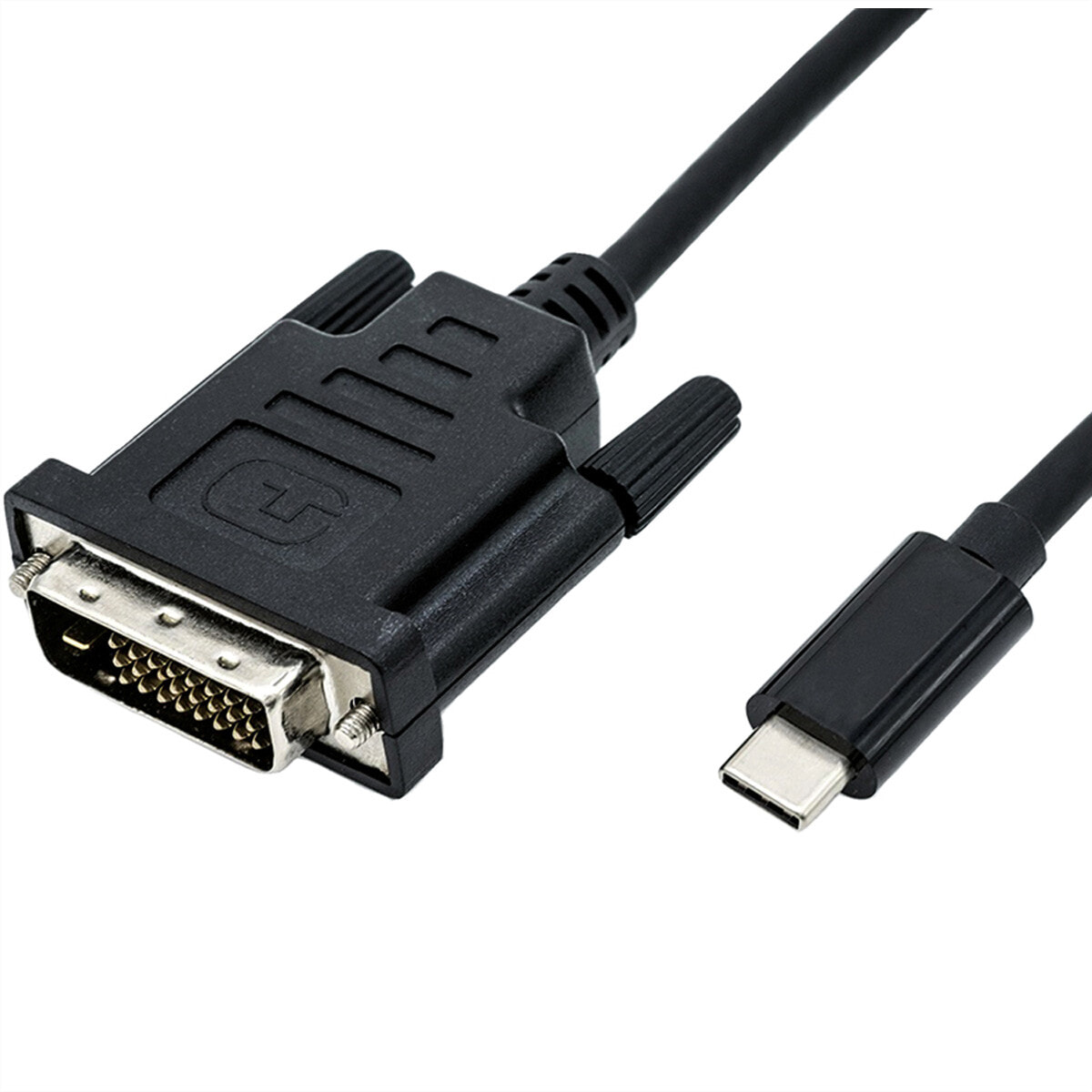 ROLINE 11.04.5830 видео кабель адаптер 1 m USB Type-C DVI Черный