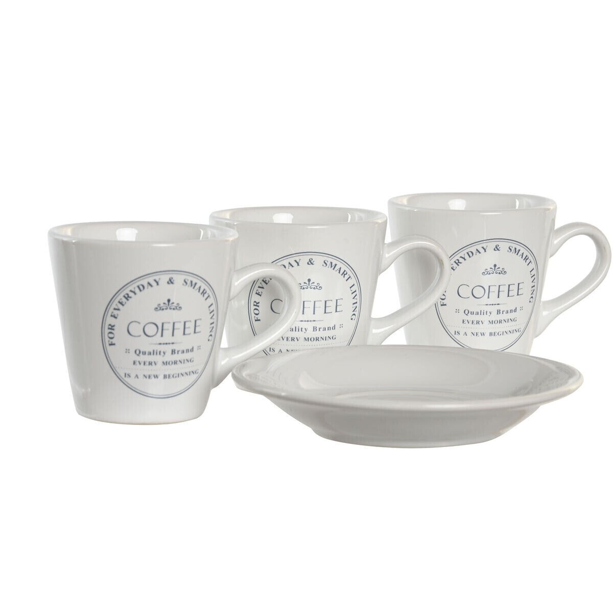 Set of Mugs with Saucers DKD Home Decor (Refurbished A)