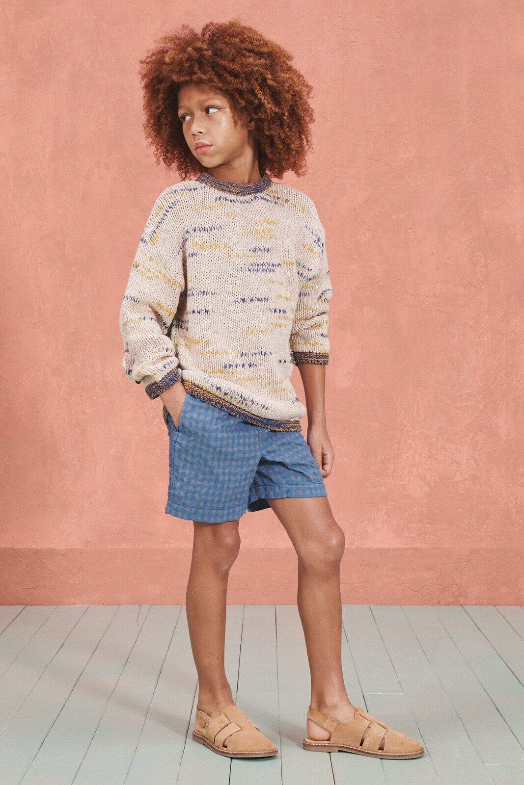 Flecked cotton knit sweater - limited edition