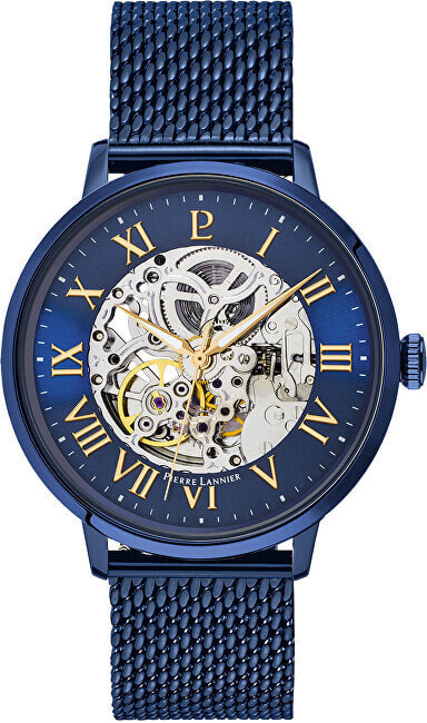 Мужские наручные часы с синим браслетом Pierre Lannier Automatic 318B468