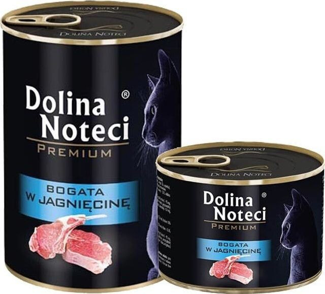 Влажный корм для кошек Dolina Noteci, кусочки с ягненком, 185 г