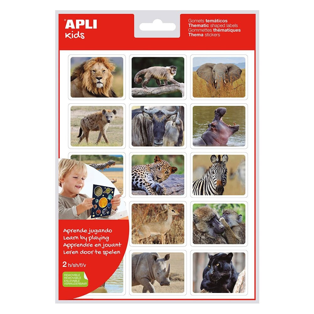 APLI Realistic Animals School Stickers 5 Units