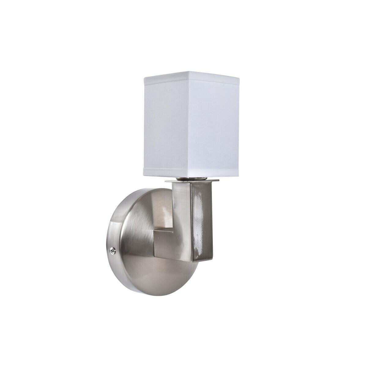 Wall Lamp DKD Home Decor Silver Metal Polyester White 220 V 40 W (12 x 10 x 22 cm)