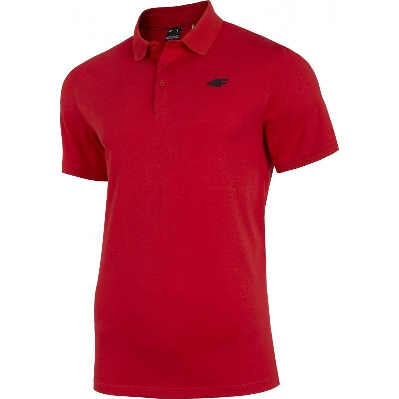Мужская футболка-поло спортивная красная с логотипом 4F M NOSH4-TSM355 Red