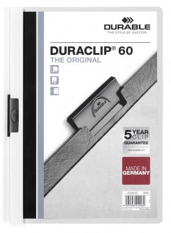 Durable Duraclip 60 обложка с зажимом Прозрачный, Белый ПВХ 220902