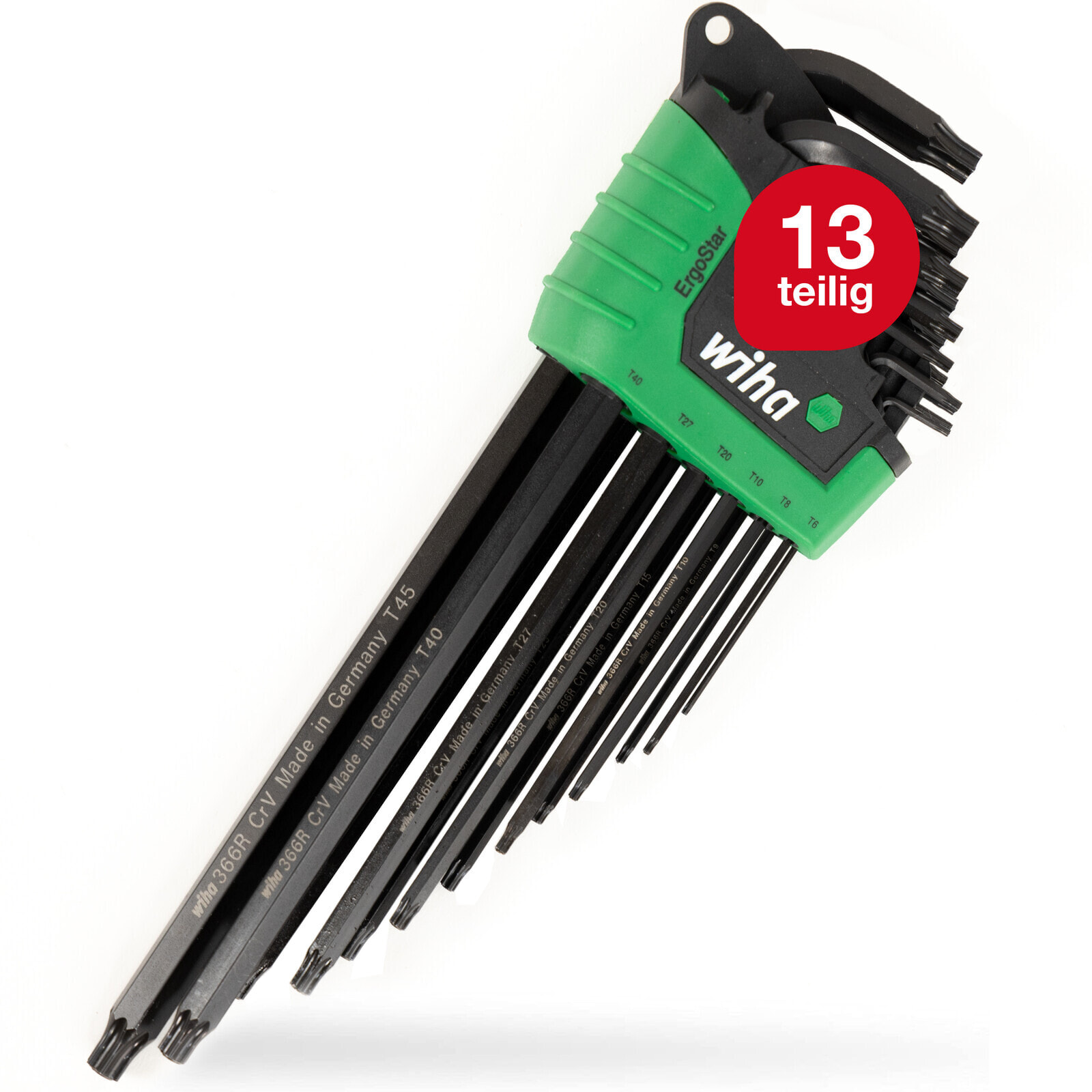 Wiha Stiftschlüssel Set im ErgoStar Halter TORX® MagicSpring® 13-tlg. schwarzoxidiert (43848)