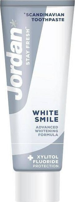 Jordan Stay Fresh White Smile Toothpaste Отбеливающая зубная паста с ксилитом и фтором 75 мл