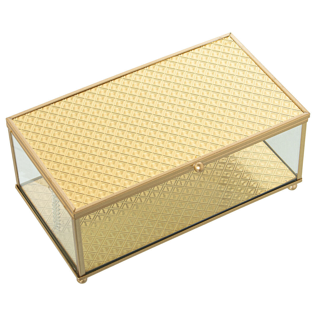 Jewelry box Alexandra House Living Golden Crystal 21 x 9 x 13 cm