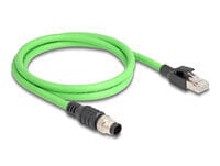 Delock M12 Kabel A-kodiert 8 Pin Stecker zu RJ45 PUR TPU 2 m - Cable - Network