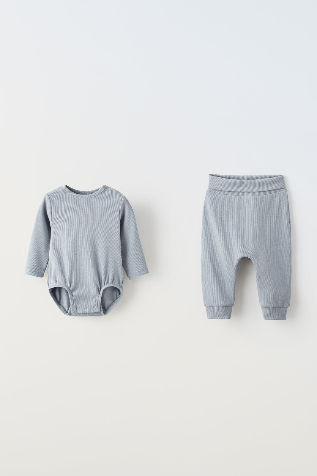 Plain ribbed bodysuit and joggers pack