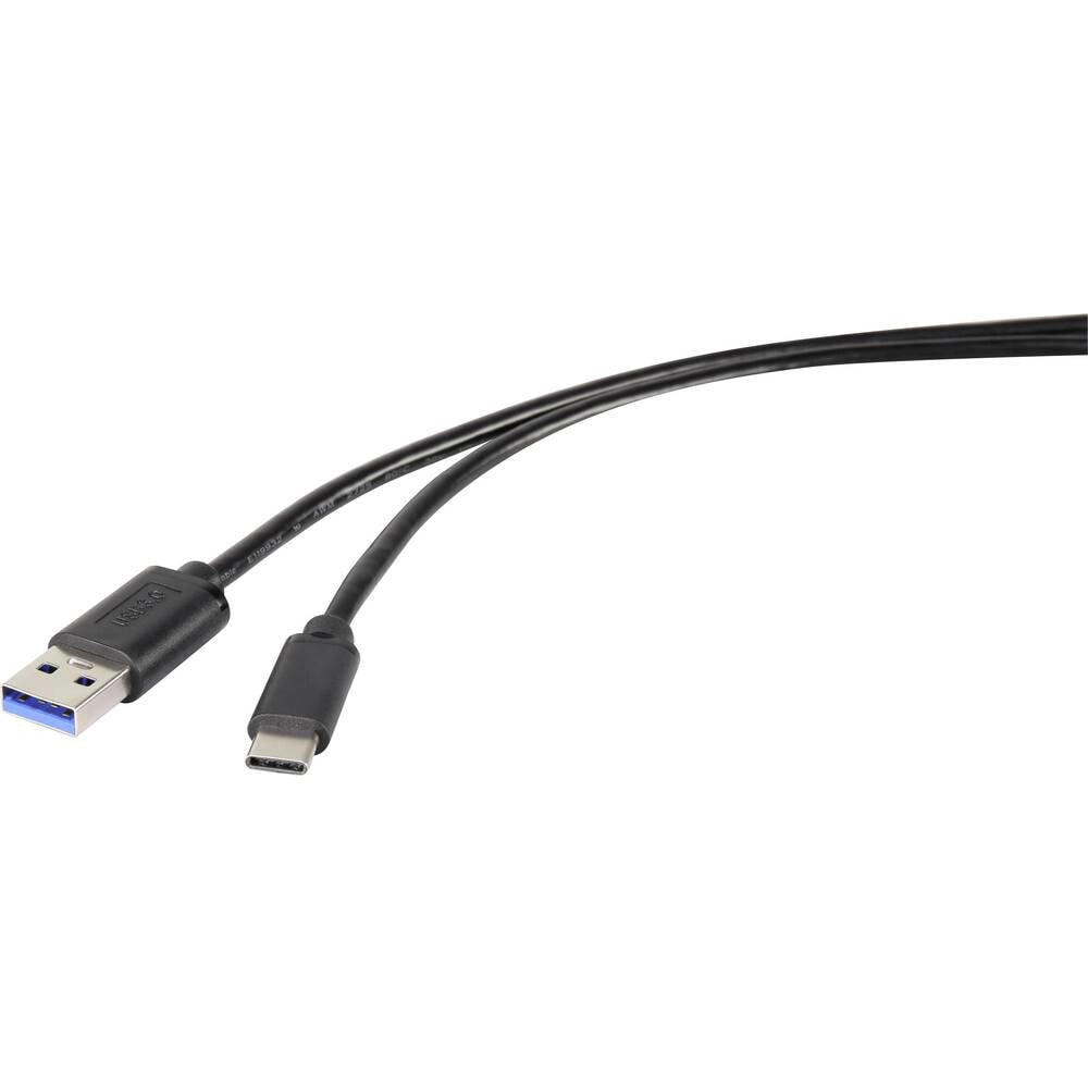 Renkforce RF-4599658 - 0.5 m - USB A - USB C - USB 3.2 Gen 1 (3.1 Gen 1) - 5000 Mbit/s - Black