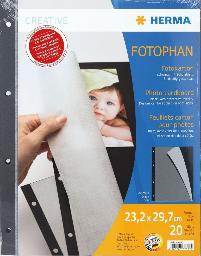 Фотоальбом Herma Album Photo Carton black 20 Sheets 7577