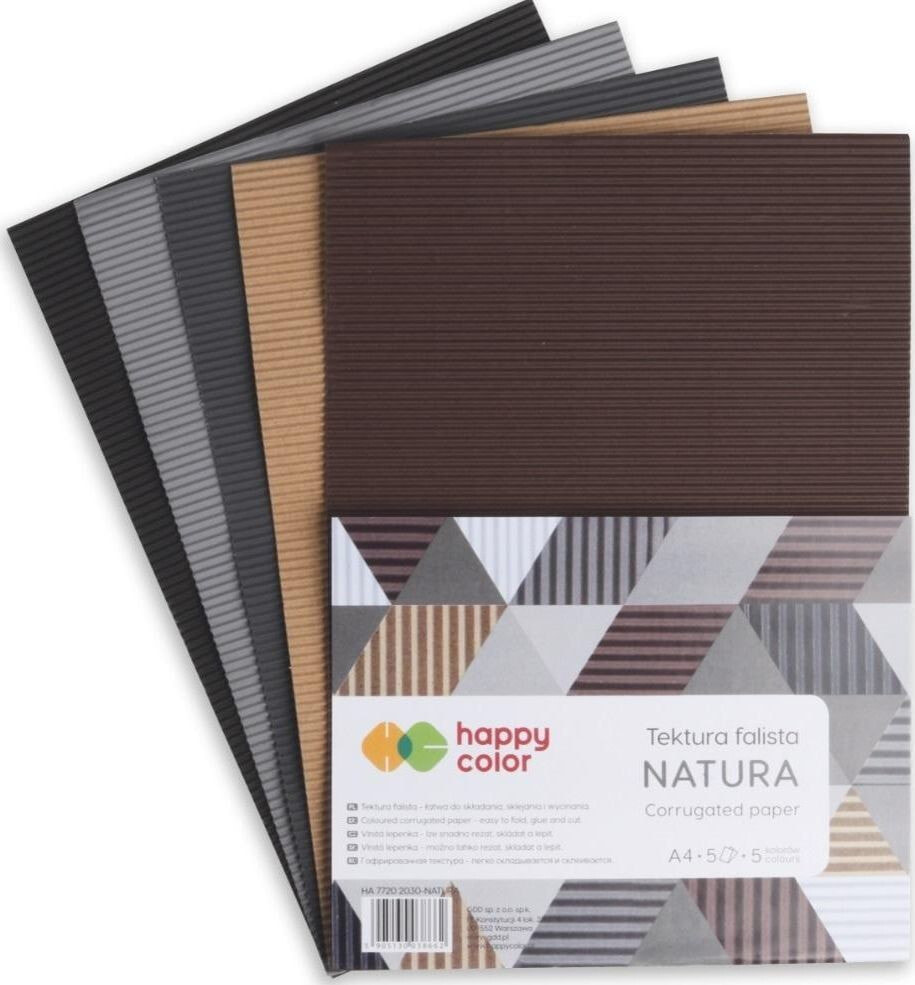 Happy Color Corrugated cardboard A4 / 5K mix Natura HAPPY COLOR