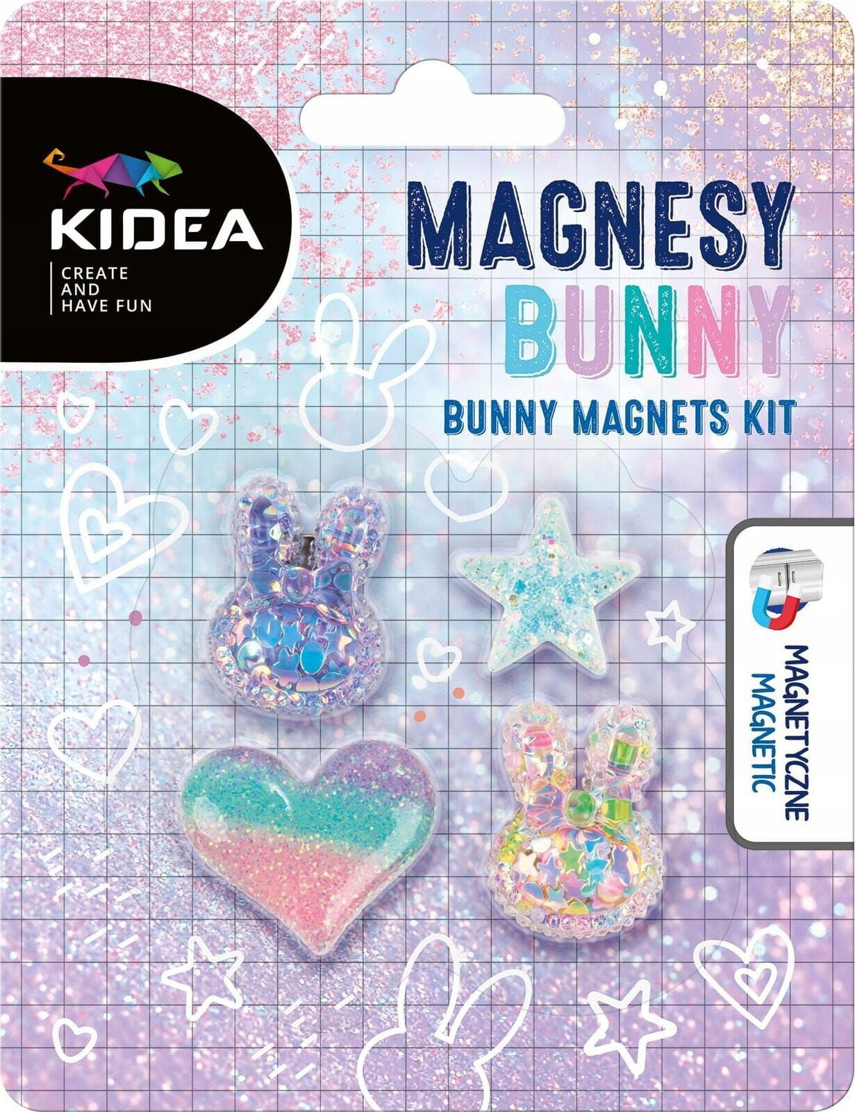 Derform MAGNES BUNNY CEKIN/BROK MIX 4SZT DERF KIDEA B/C