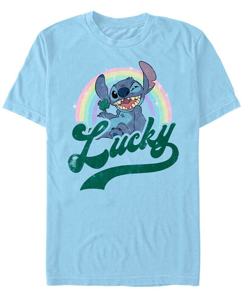 Fifth Sun men's Lilo Stitch Lucky Rainbow Short Sleeve T-shirt
