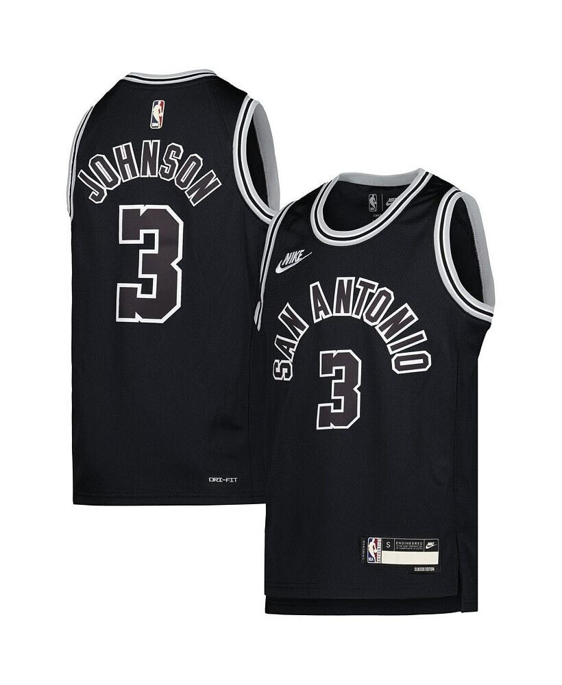 Nike big Boys and Girls Keldon Johnson Black San Antonio Spurs 2022/23 Swingman Jersey - Classic Edition