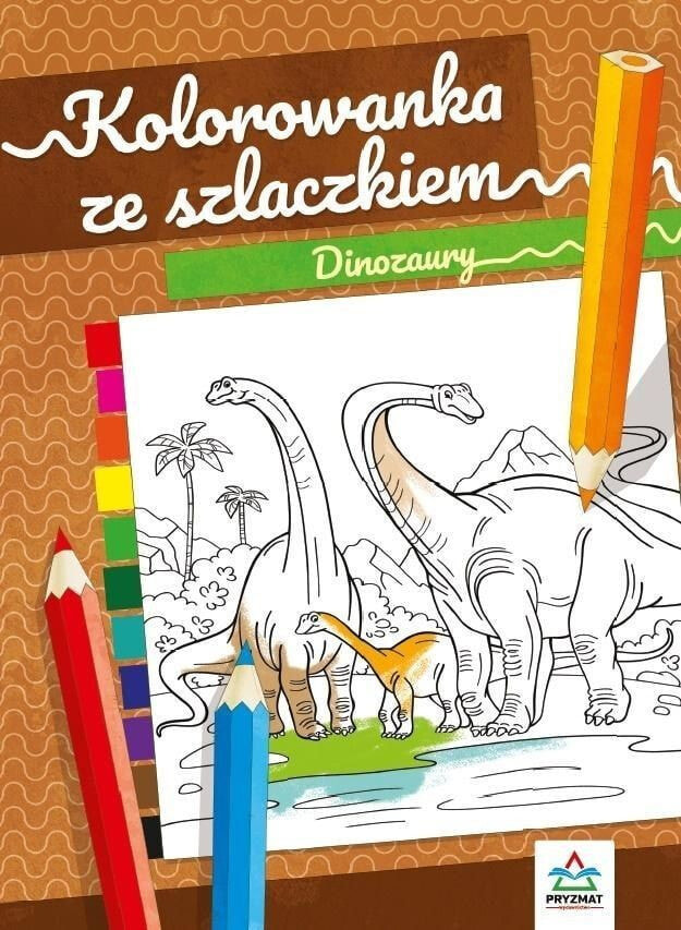 Раскраска для рисования Wydawnictwo Pryzmat Kolorowanka ze szlaczkiem. Dinozaury