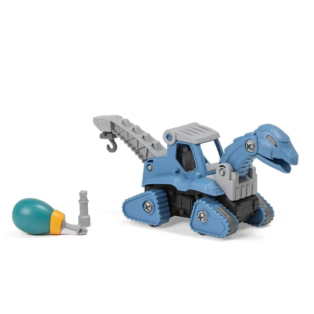 EUREKAKIDS Dinosaur crane truck construction set - blue dino