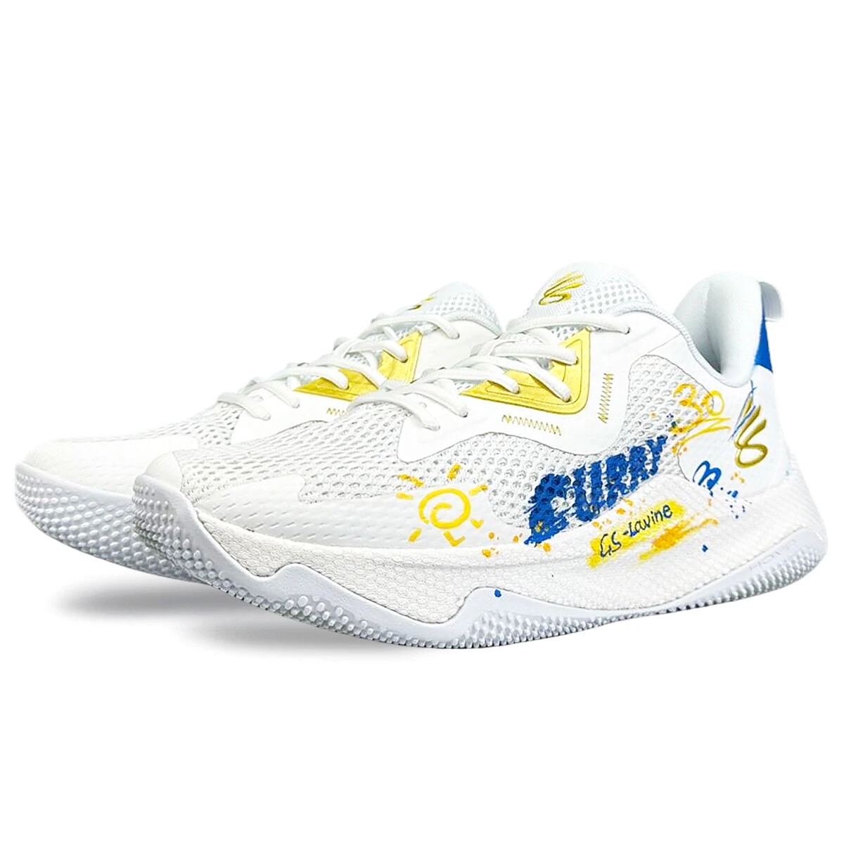 Under Armour Curry Splash 3 Low-Top Basketball Shoes Men's White Yellow