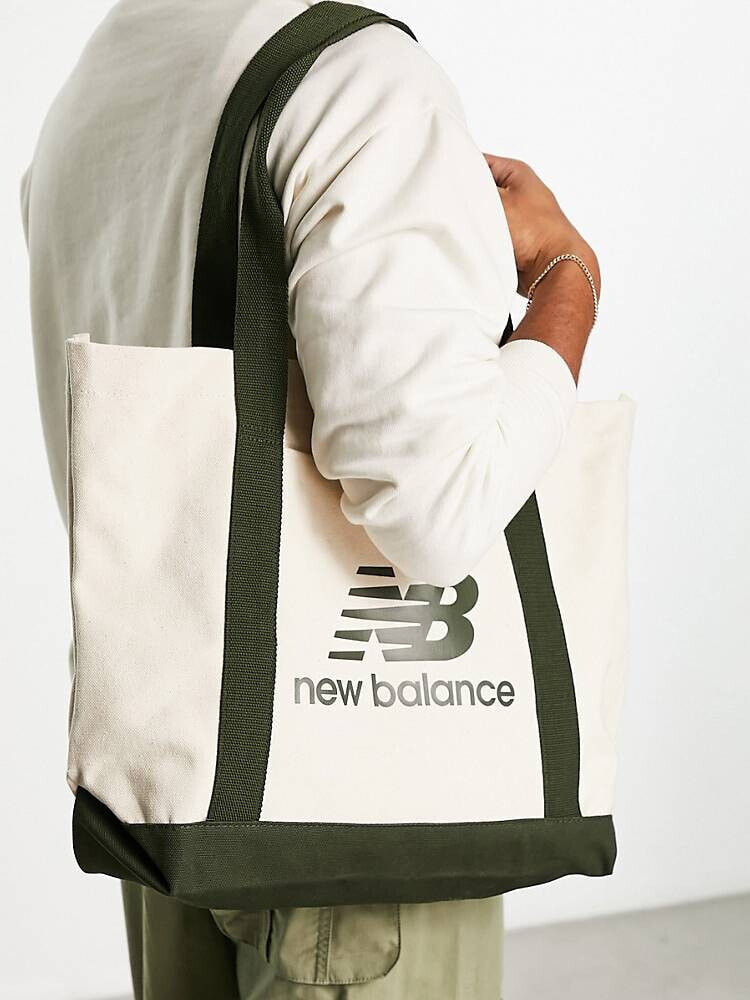 New Balance – Grüne Tragetasche aus Canvas mit Logo