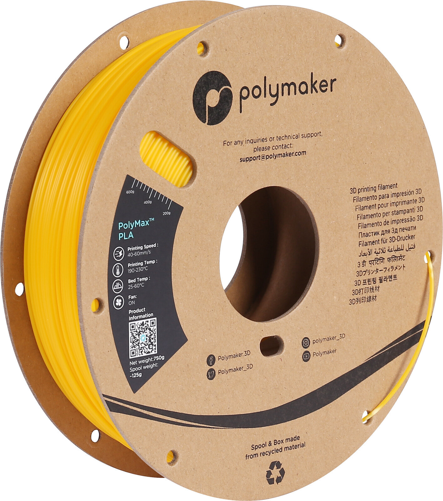 Polymaker PA06017 PolyMAX Tough Filament PLA hohe Steifigkeit Zugfestigkeit