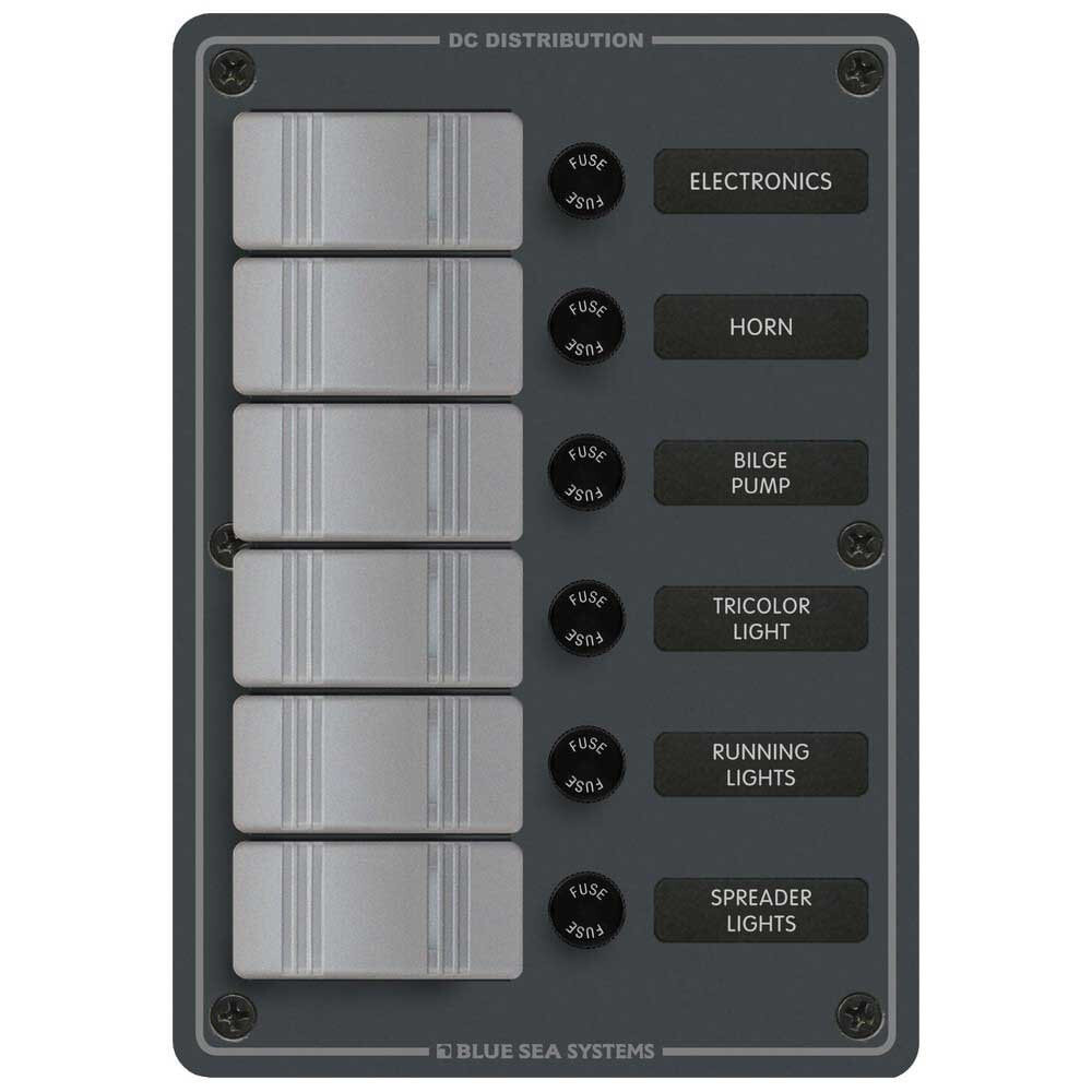 BLUE SEA SYSTEMS 6 Position Water Resistant Swtich Panel