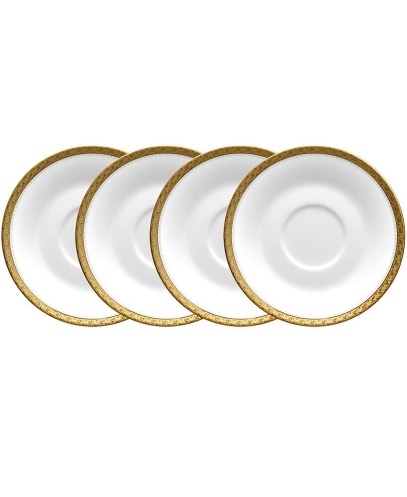Noritake charlotta Gold Set of 4 Saucers, Service For 4