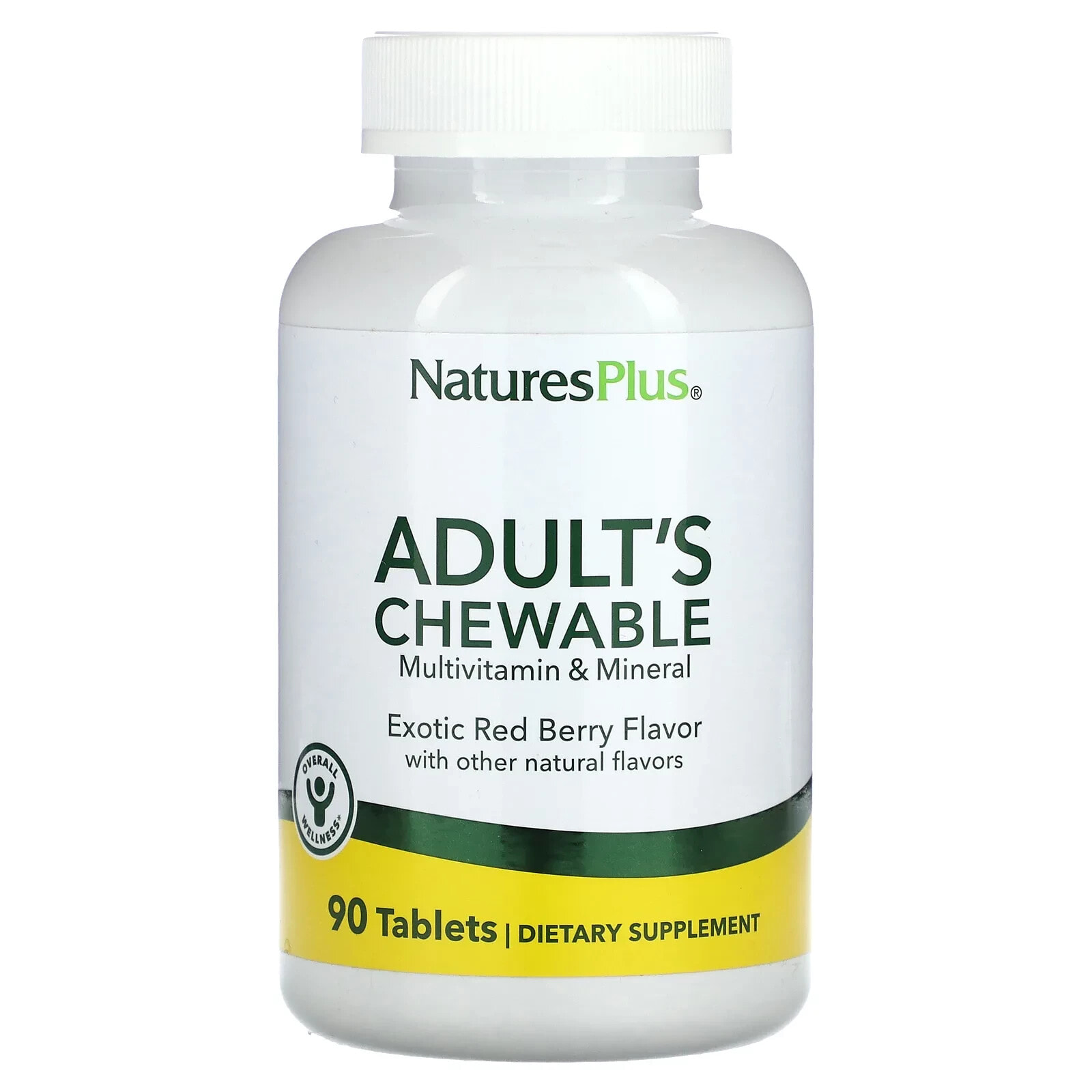 Adult's Chewable Multivitamin & Mineral, Exotic Red Berry, 90 Tablets