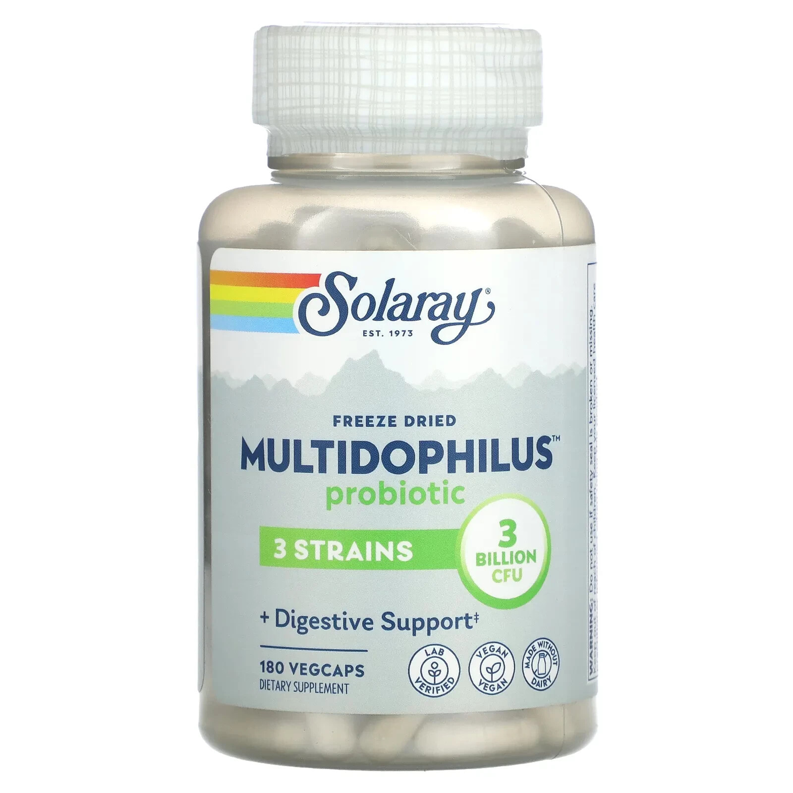Solaray, Freeze Dried Multidophilus Probiotic, 3 Billion CFU, 100 VegCaps