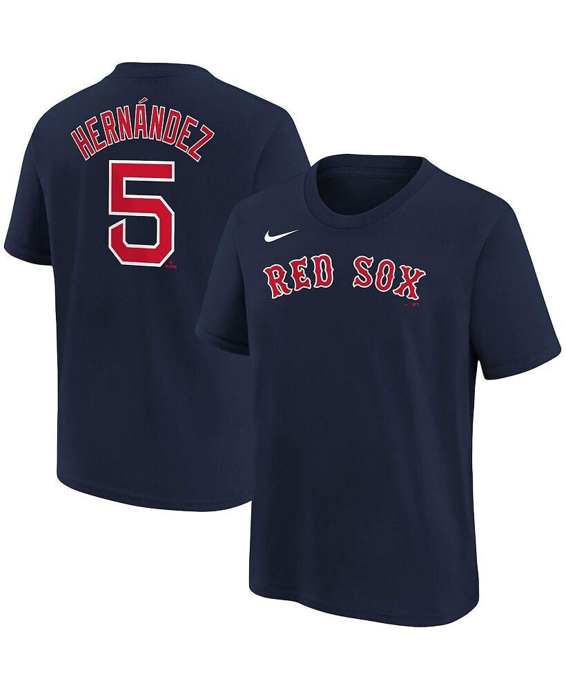 Nike youth Boys Enrique Hernandez Navy Boston Red Sox Player Name and Number T-shirt