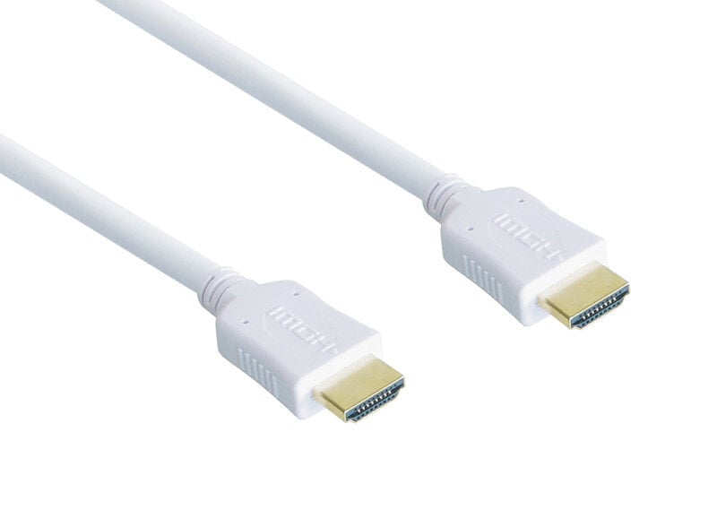Alcasa 2m, 2xHDMI HDMI кабель HDMI Тип A (Стандарт) Белый 4514-020W