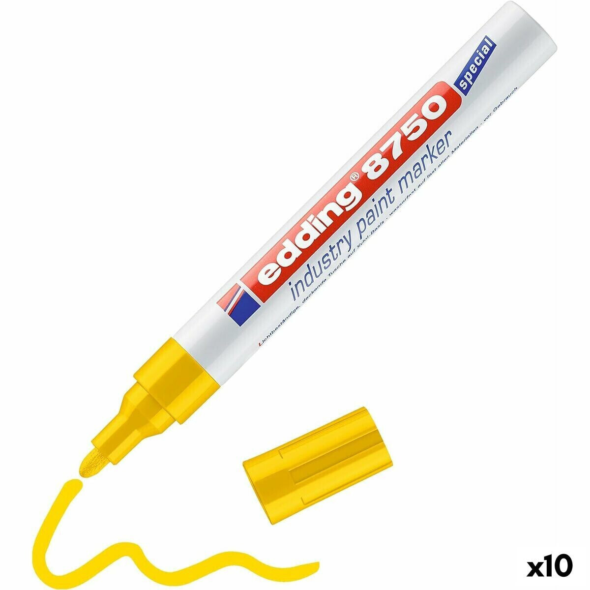 Постоянный маркер Edding 8750 Жёлтый (10 штук)