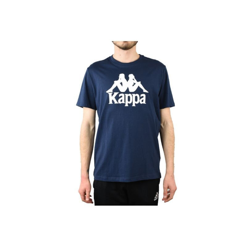 Мужская футболка спортивная синяя с логотипом на груди  Kappa Caspar T-Shirt M 303910-821