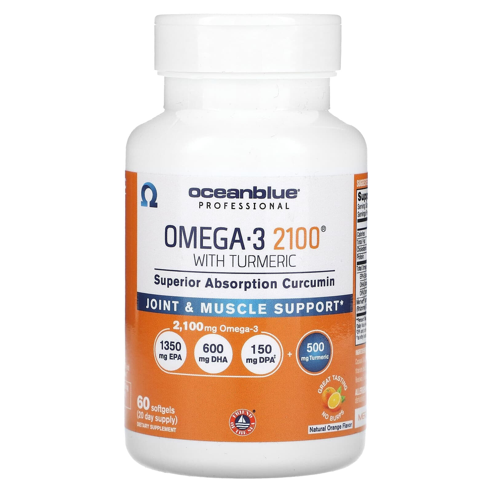 Professional, Omega-3 2100 With Turmeric, Natural Orange, 60 Softgels