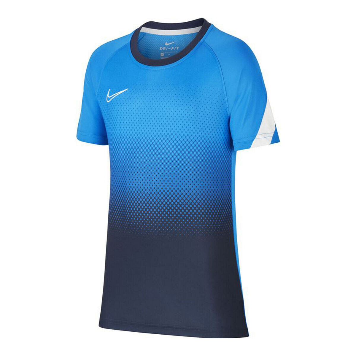 Children's Short Sleeved Football Shirt Nike Dri-FIT Academy Blue
