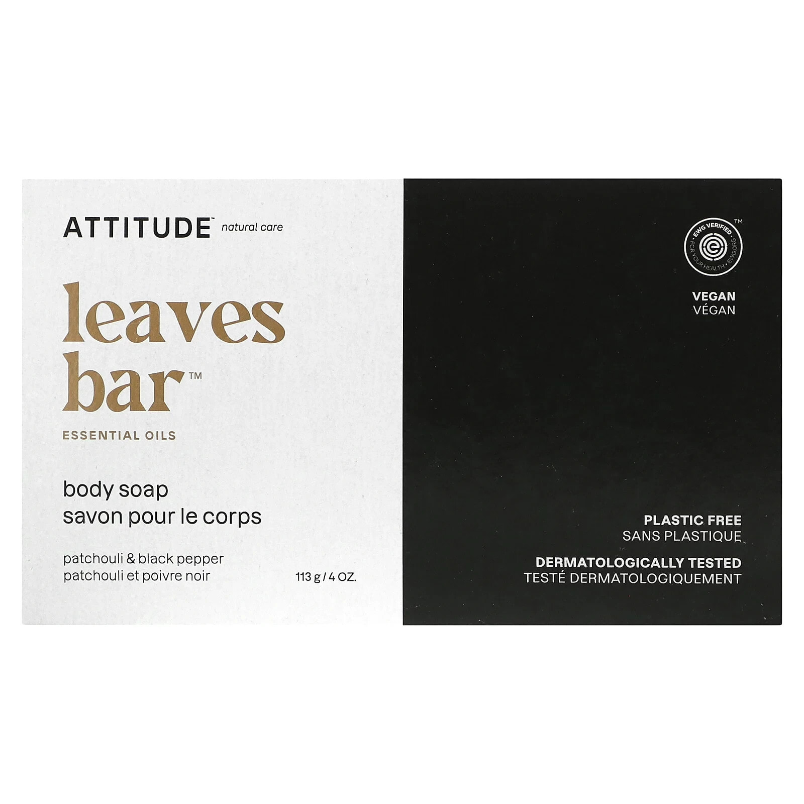 Leaves Bar, Body Bar Soap, Patchouli & Black Pepper, 4 oz (113 g)