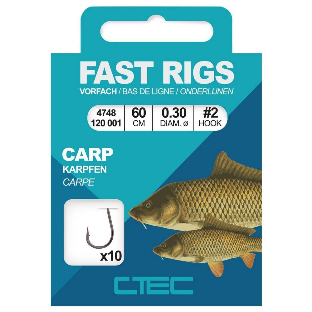 CTEC Fast Rigs Carp Barbless Tied Hook 0.240 mm