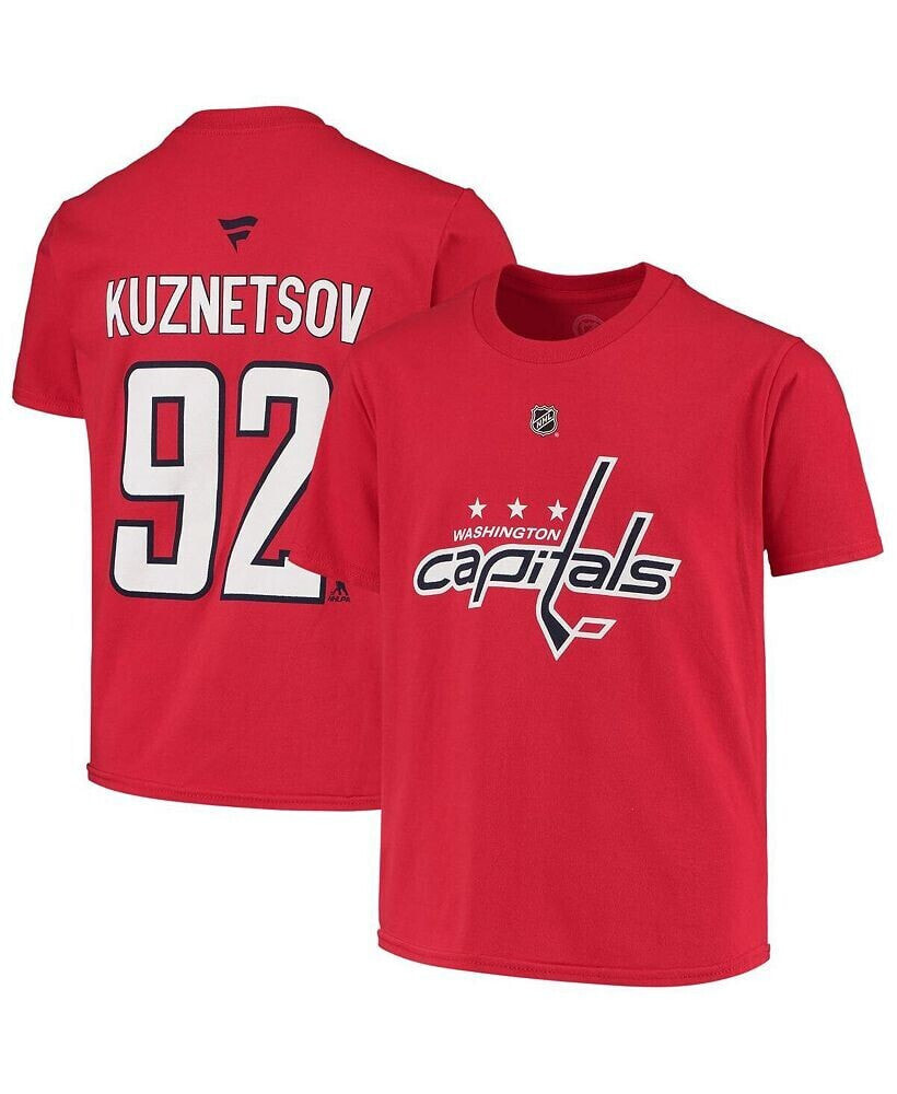 Fanatics big Boys Evgeny Kuznetsov Red Washington Capitals Name and Number T-shirt