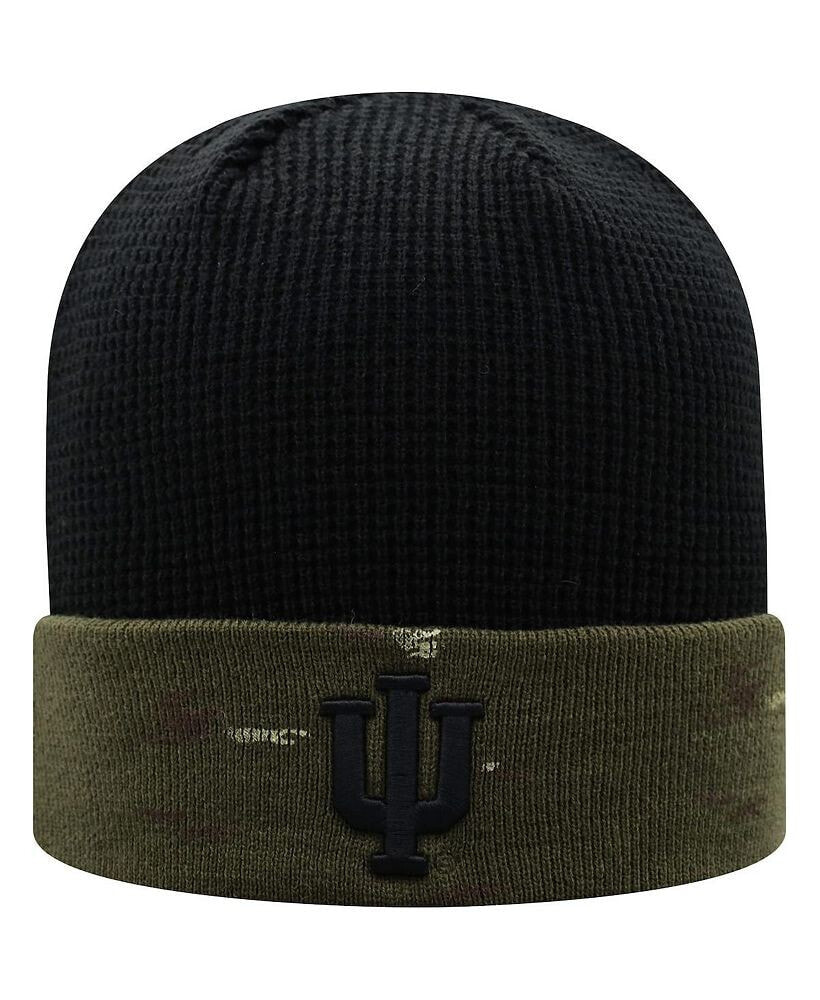 Top of the World men's Olive, Black Indiana Hoosiers OHT Military-Inspired Appreciation Skully Cuffed Knit Hat