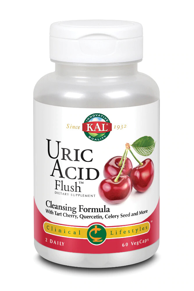 Kal Uric Acid Flush Пищевая добавка с мочевой кислотой и кверцетином для здоровья суставов 60 капсул