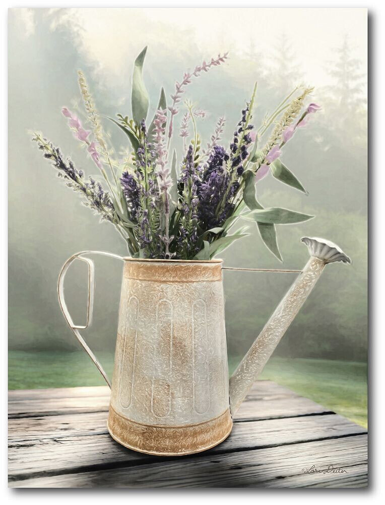 Lavender Watering Can Gallery-Wrapped Canvas Wall Art - 18