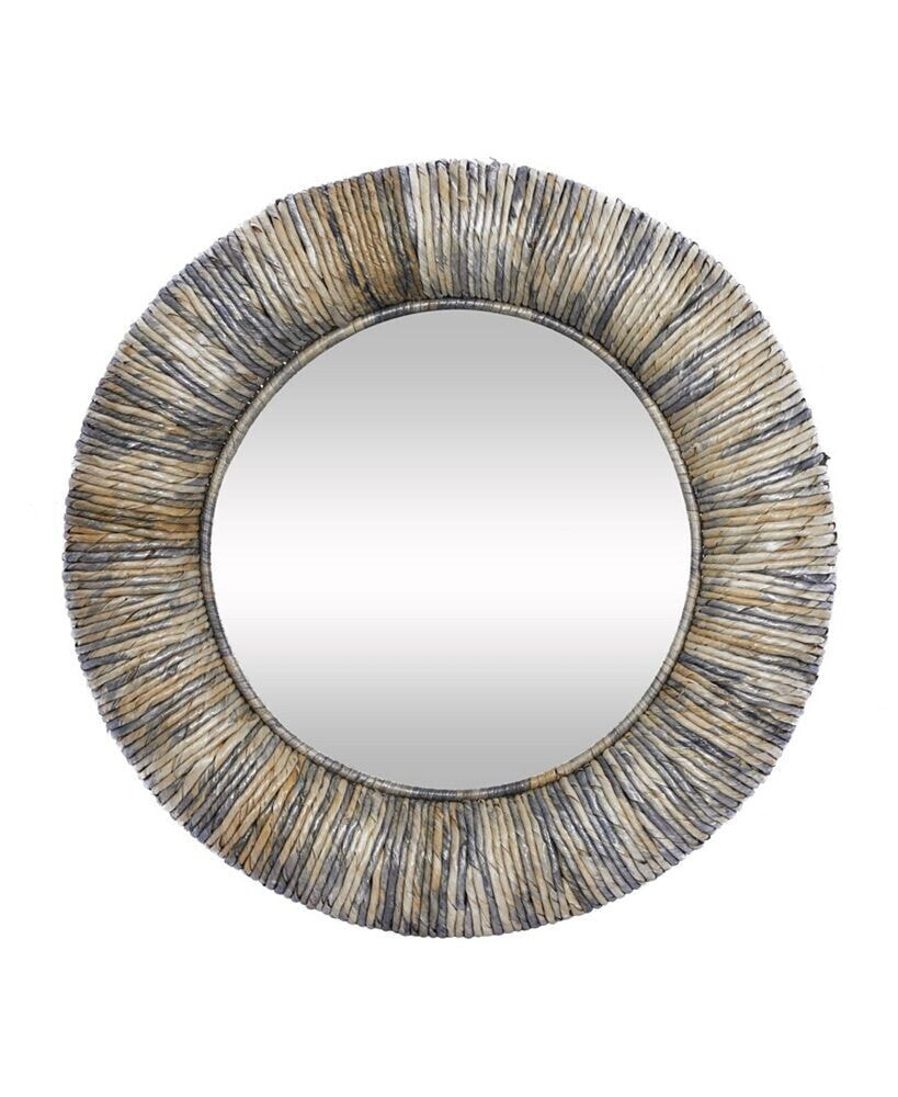 Rosemary Lane teak Wood Coastal Style Wall Mirror, 35