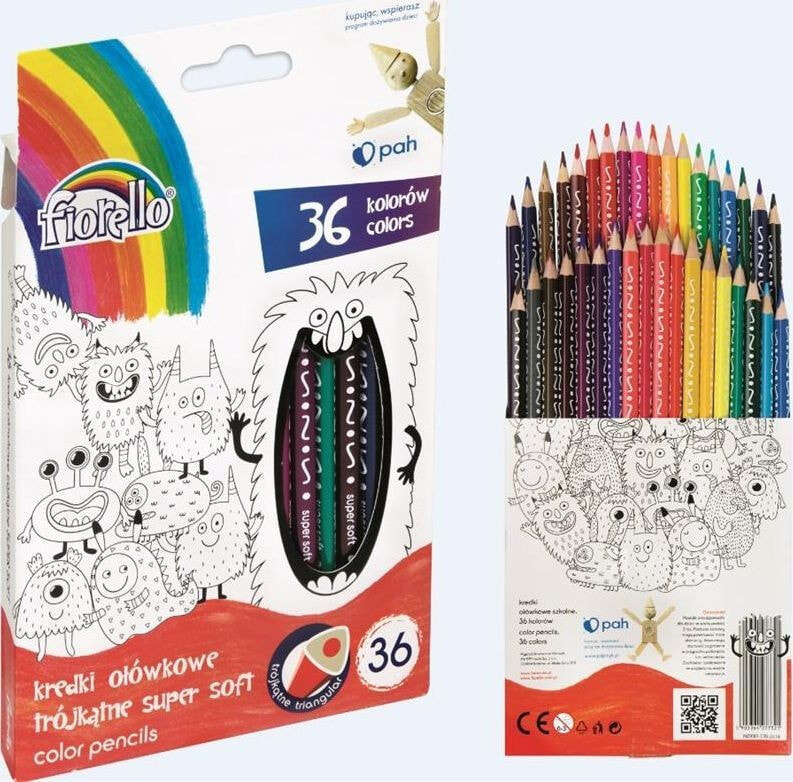 Fiorello Super Soft Crayons 36 color blades. triple FIORELLO