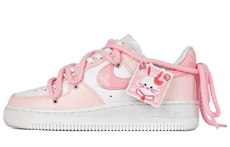 【定制球鞋】 Nike Air Force 1 Low 爱心邮票 涂鸦 情书 邮票 低帮 板鞋 女款 粉白 / Кроссовки Nike Air Force DD8959-100