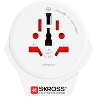 SKROSS 1.500266 - Type F - Universal - Type L (IT) - Type B - Type I (AU) - Type C - Type J (CH) - Type N (BR) - Type G (UK) - 100-250 V - 50 - 60 Hz - 16 A