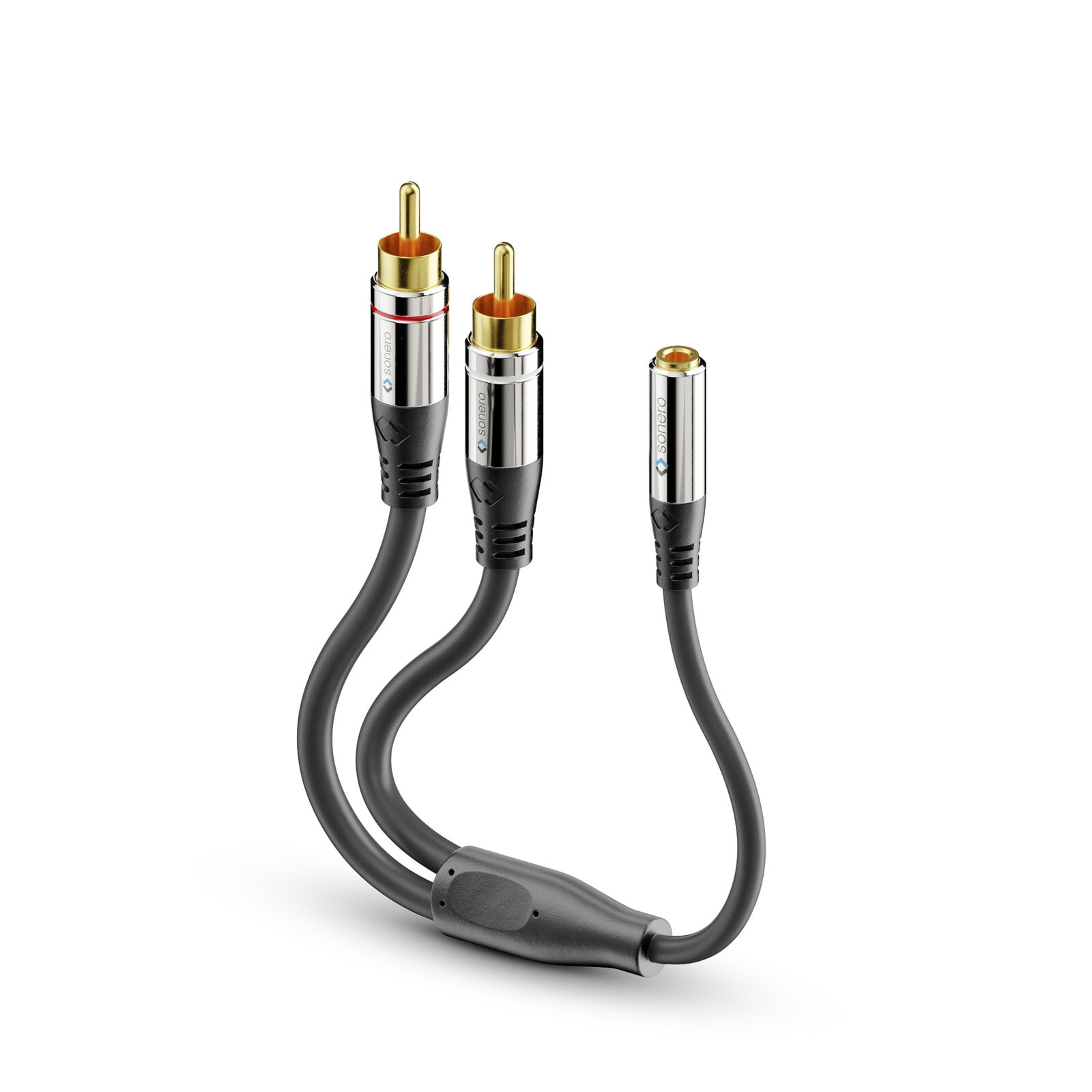 sonero S-ACA004 аудио кабель 0,25 m 2 x RCA 3,5 мм Черный