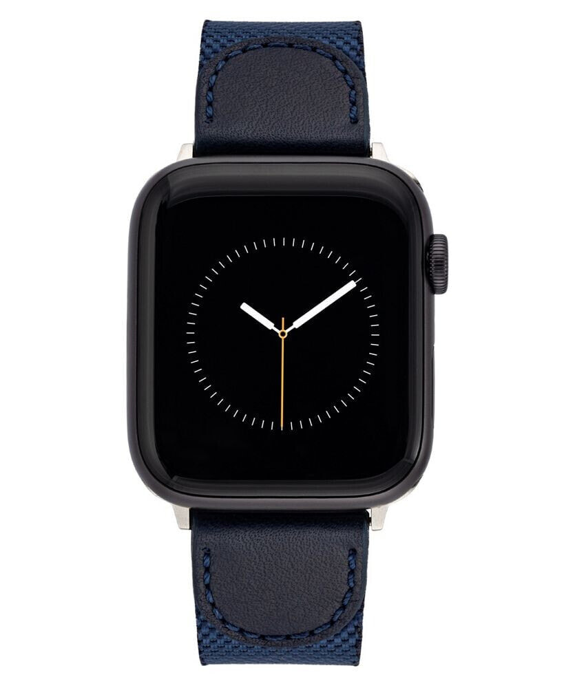 Vince Camuto men's Navy Premium Nylon Band Compatible with 42mm, 44mm, 45mm, Ultra, Ultra2 Apple Watch