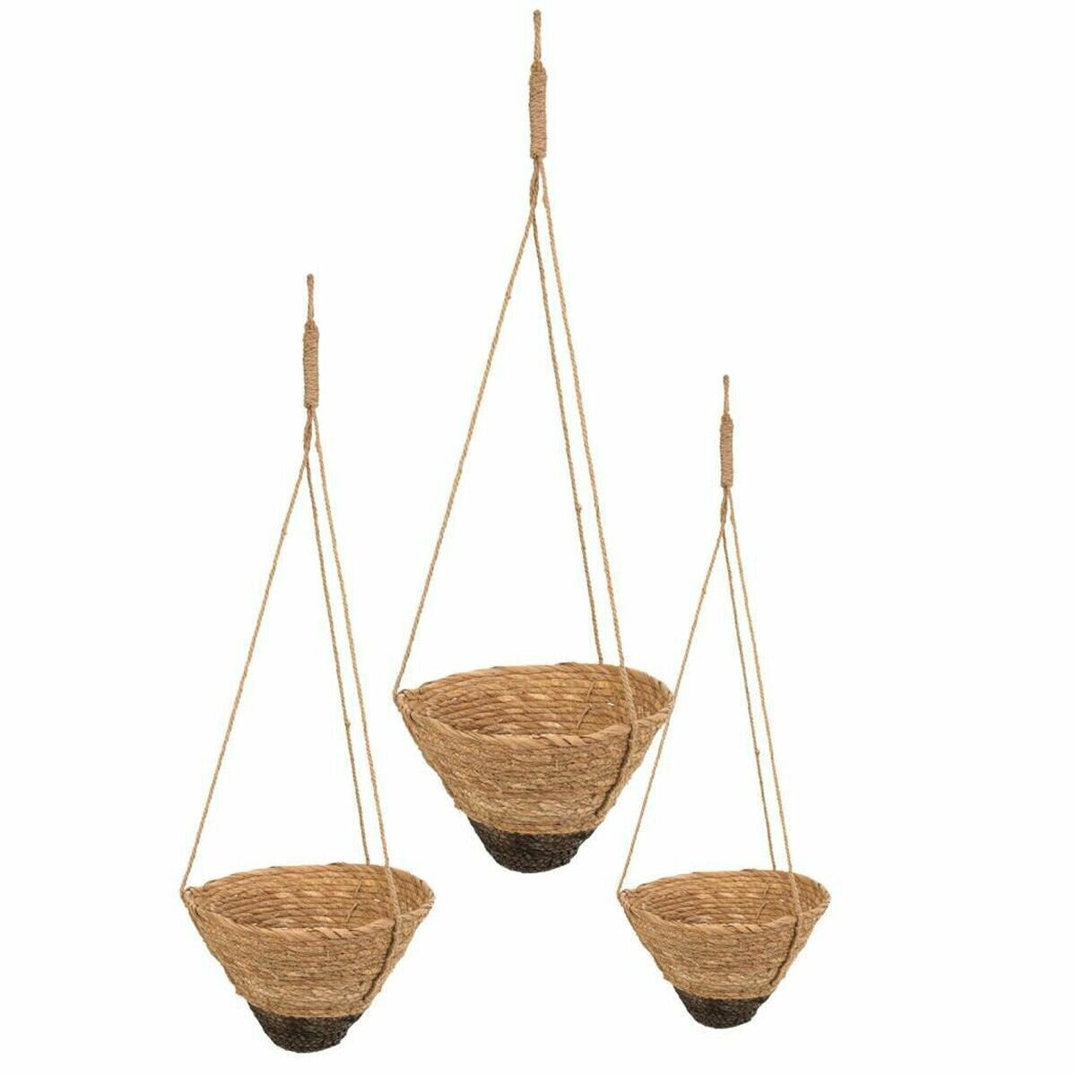 Set of Baskets Alexandra House Living Natural Fibre 30 x 19 x 30 cm 22 x 14 x 22 cm 26 x 16 x 26 cm For hanging 3 Pieces