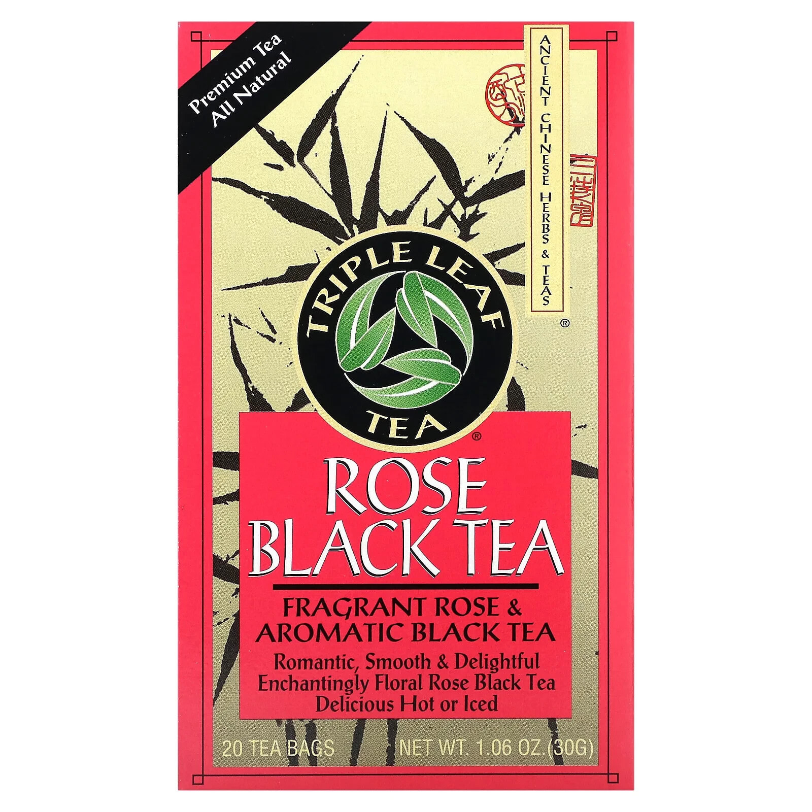 Rose Black Tea, 20 Tea Bags, 1.06 oz (30 g)