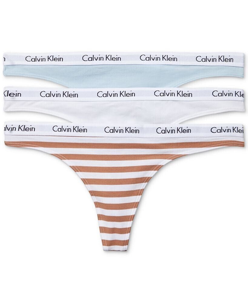 Calvin Klein carousel Cotton 3-Pack Thong Underwear QD3587